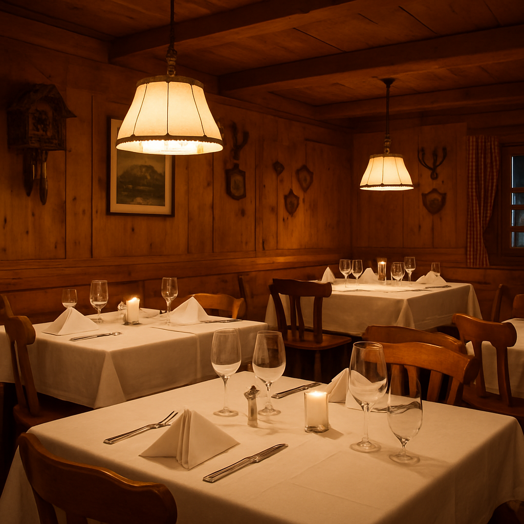 Gemütliches Interieur des Restaurants Schnitz und Gwunder